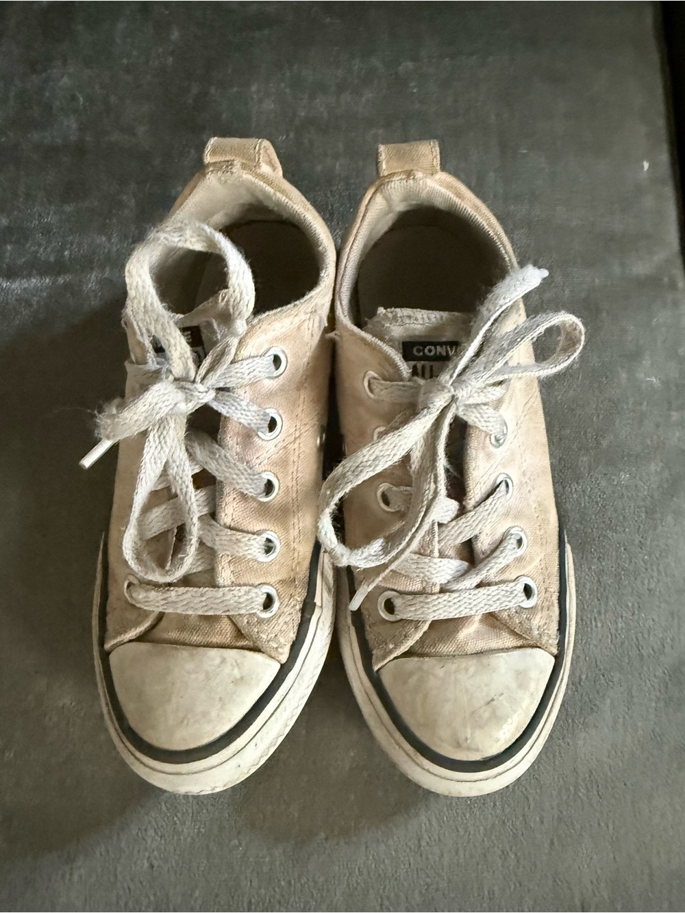 Converse Kids Beige Low-Top Canvas Sneakers